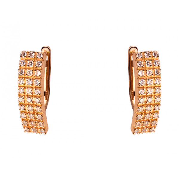 Сережки з червоного золота з цирконом