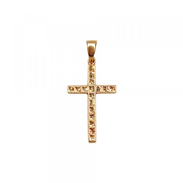 Золотой крестик в красном цвете