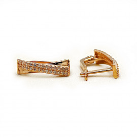 Серьги из красного золота с цирконом 01-200445439