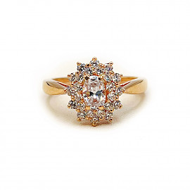 Кольцо из золота в красном цвете с цирконом 01-200748239