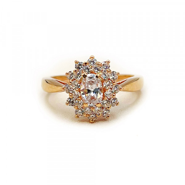 Кольцо из золота в красном цвете с цирконом