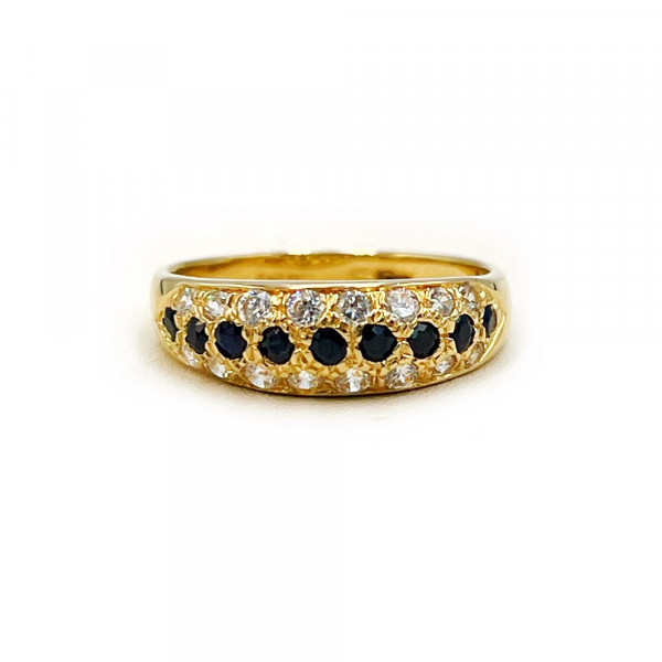 Золотое кольцо желтого цвета с цирконом