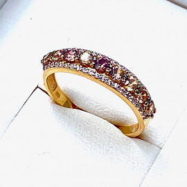 Каблучка з золота червоного кольору з діамантом