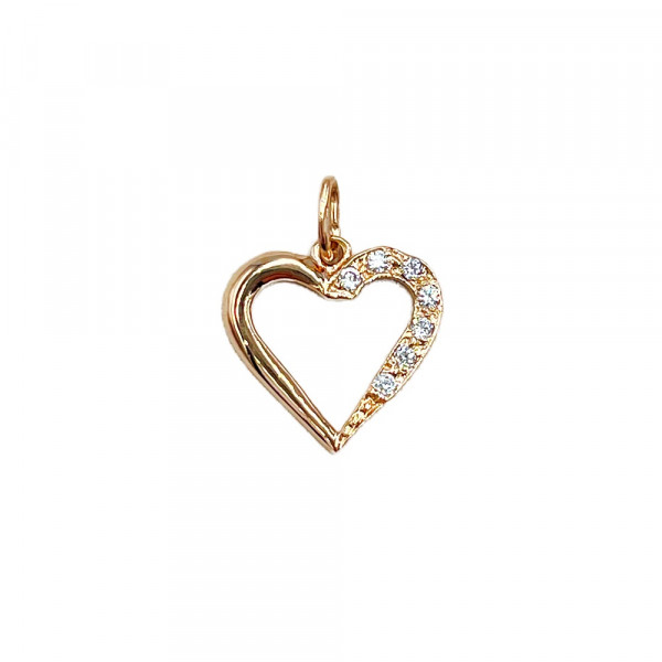 Кулон з червоного золота з цирконом «Серце»