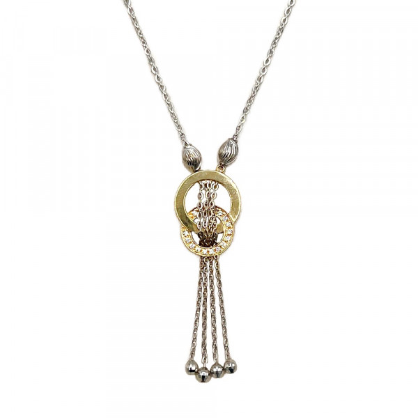 Кольє з золота у жовтому з білим кольорі