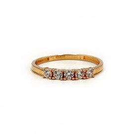 Золотое кольцо красного цвета с цирконом 01-200867439