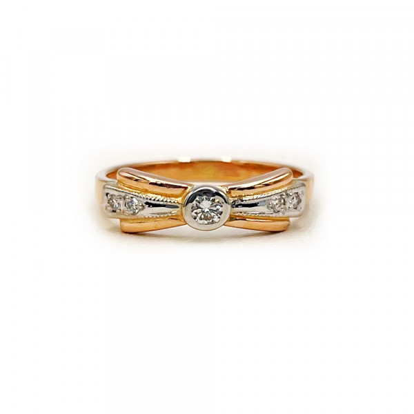 Золота каблучка з жовтими діамантами