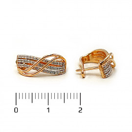 Серьги из красного с белым золота
