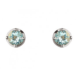 Серьги из золота белого цвета с голубыми топазами 01-200152540