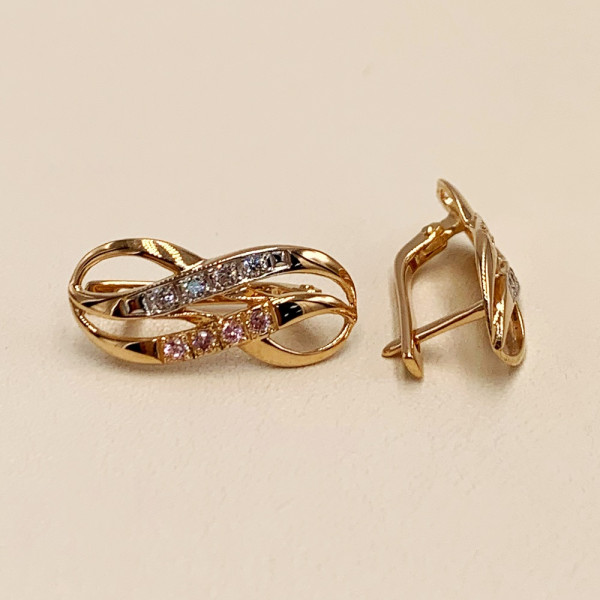 Серьги из золота с цирконом