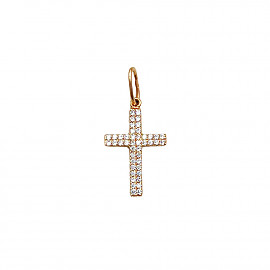 Золотой крестик с цирконом 01-200273340