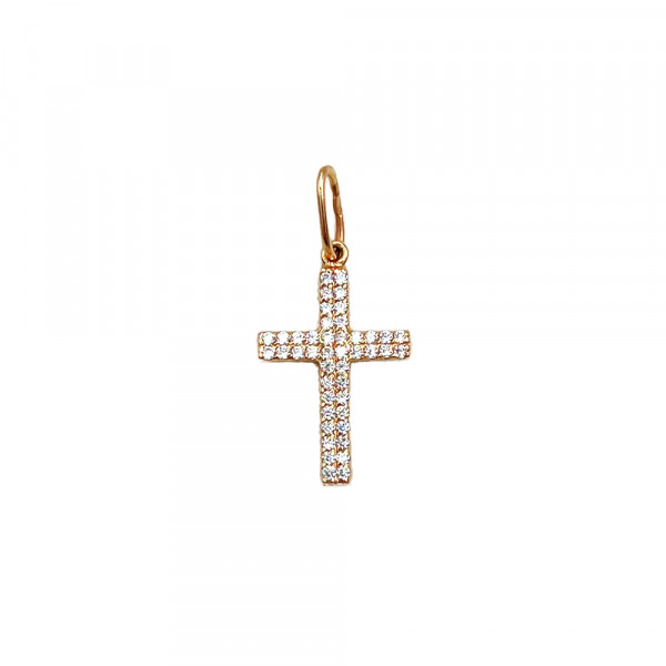 Золотой крестик с цирконом