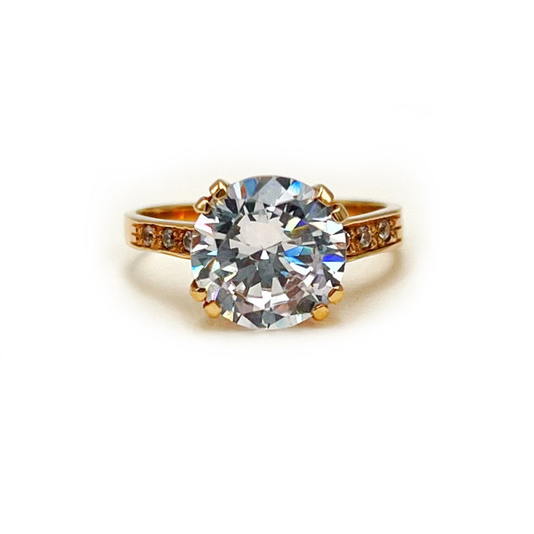 Кольцо из золота в красном цвете с цирконом