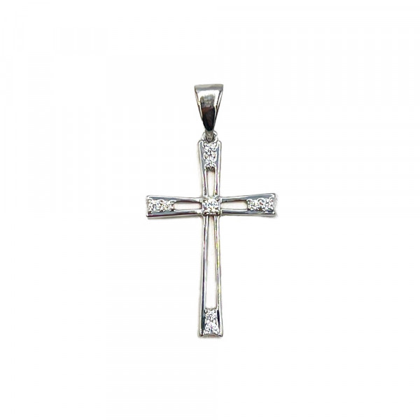 Крестик из золота с цирконом