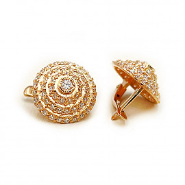 Серьги из золота красного цвета с цирконом 01-200768540