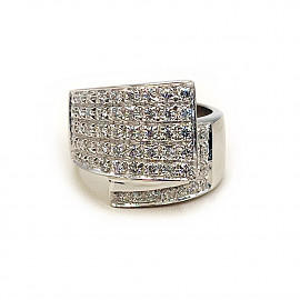 Кольцо из золота белого цвета с цирконом 01-200781840