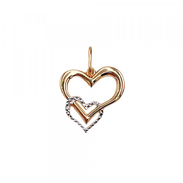 Кулон з золота у червоному з білим кольорі