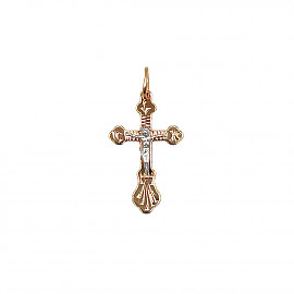 Хрестик з золота червоного з білим кольору 01-200863040