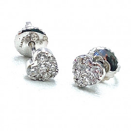 Сережки з золота білого кольору з жовтими діамантами 01-200867940