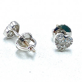 Сережки з золота білого кольору з жовтими діамантами