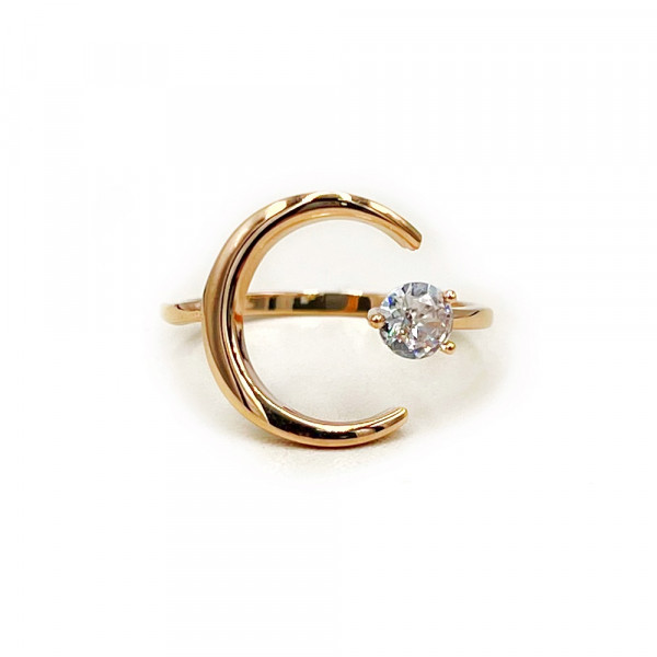 Кольцо из красного золота с цирконом