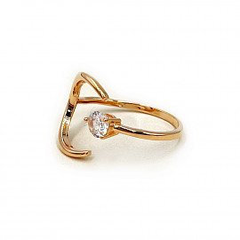 Кольцо из красного золота с цирконом