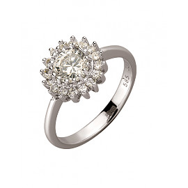 Золота каблучка з цирконом «Квітка» 01-200111941