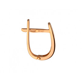 Золотые серьги красного цвета с цирконом