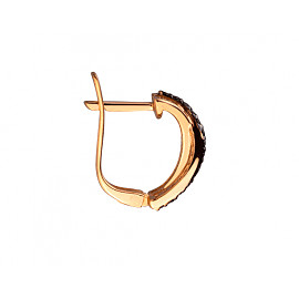 Золотые серьги в красном цвете с цирконом