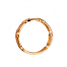 Кольцо из золота красного цвета с цирконом