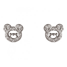 Золотые серьги с цирконом «Медвежонок» 01-200219041