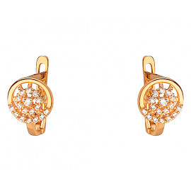 Серьги из золота красного цвета с цирконом 01-200276041