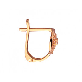 Серьги из золота красного цвета с цирконом