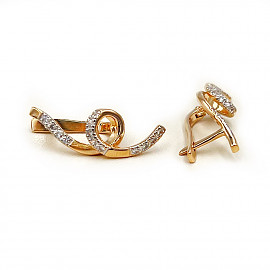 Серьги из красного с белым золота с цирконом 01-200545441