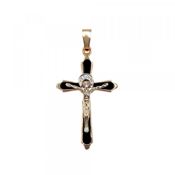 Крестик из золота с цирконом