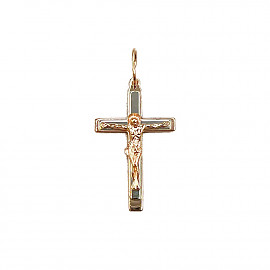 Крестик из золота красного с белым цвета 01-200764641