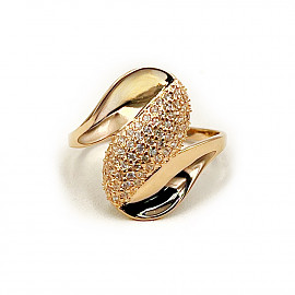 Каблучка з червоного золота з цирконом 01-200841541