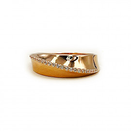Каблучка з золота червоного кольору з цирконом 01-200844441