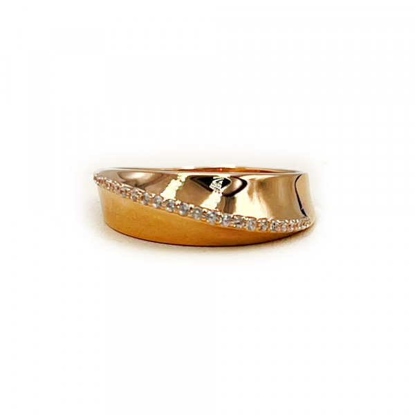 Каблучка з золота червоного кольору з цирконом