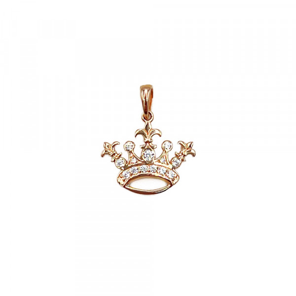 Кулон из золота в красном цвете с цирконом «Корона»
