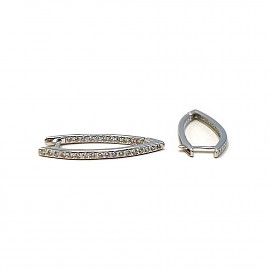 Серьги из белого золота с цирконом 01-200974541
