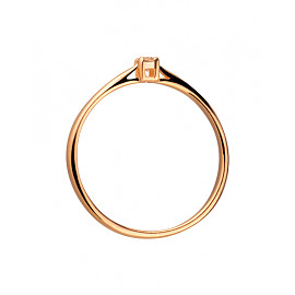 Золота каблучка у червоному кольорі з жовтим діамантом