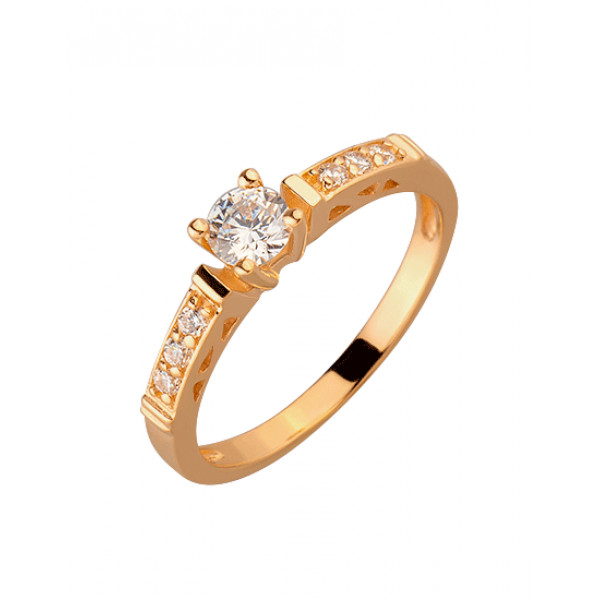 Золота каблучка з цирконом