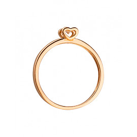 Кольцо из красного золота с цирконом