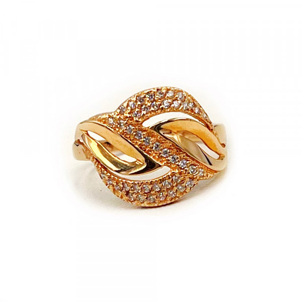 Кольцо из золота в красном цвете с цирконом