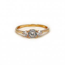 Кольцо из золота в красном цвете с цирконом 01-200192642