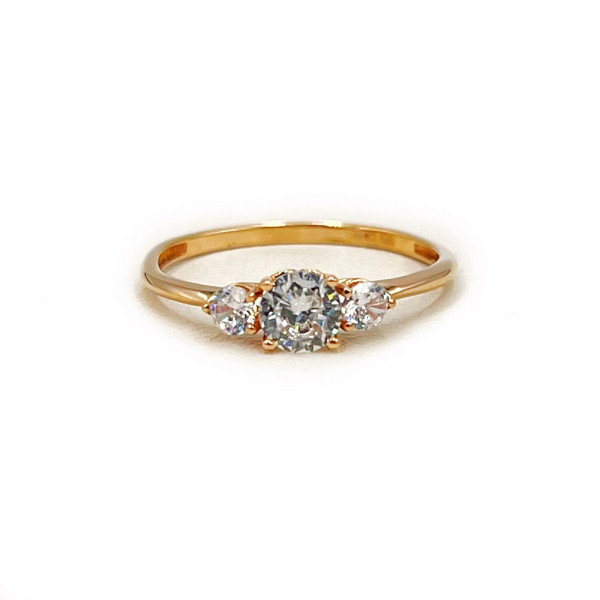 Кольцо из золота в красном цвете с цирконом