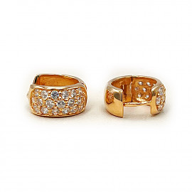 Золотые серьги красного цвета с цирконом 01-200292242