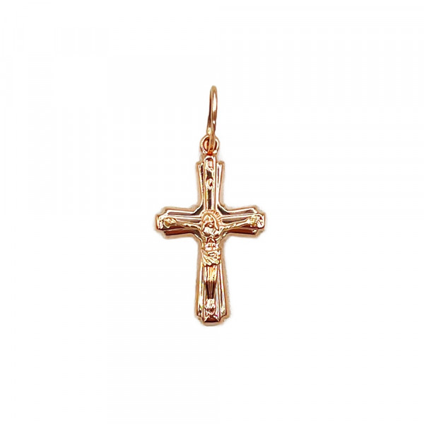 Золотой крестик в красном цвете