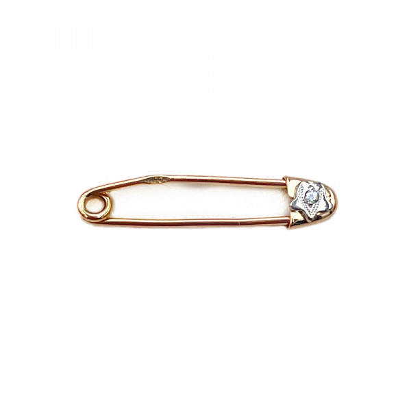 Булавка из золота с цирконом